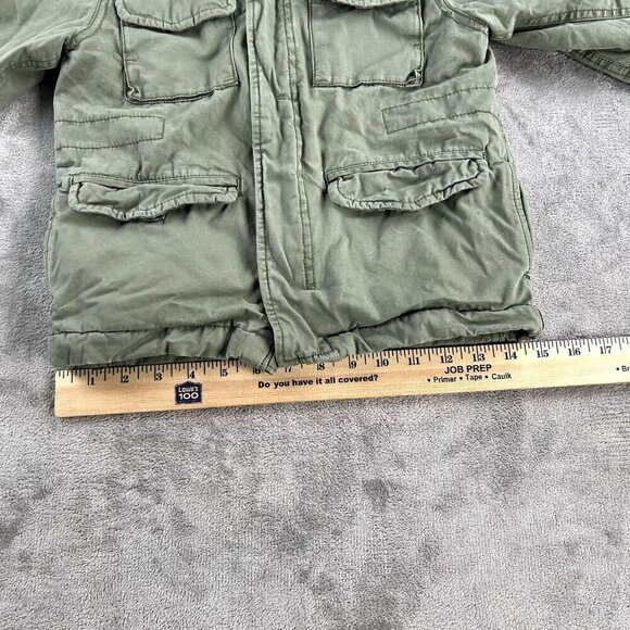 Gap Baby Kids unisex Hooded Zip/ Button Up Army Jacket Size 4 Army Green - Picture 4 of 9